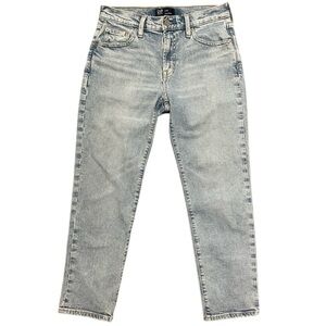GAP Denim Light Wash Blue Jeans Girlfriend Fit Size 2/26 Regular High Rise